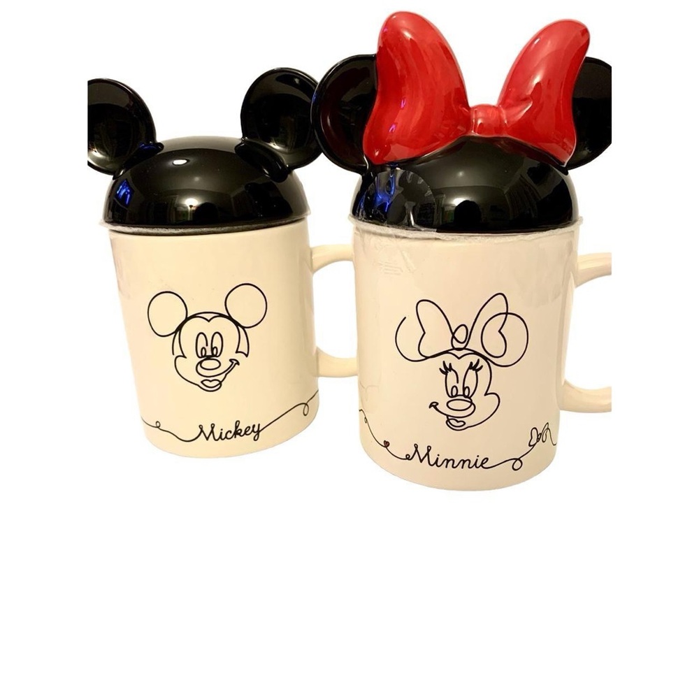 Disney Mickey & Minnie Mouse Mugs with Toppers